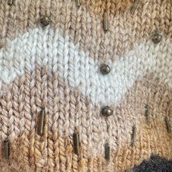 J. JILL Sweater Large Fair Isle Beaded Wool Blend Long Sleeve Pullover Size 2X - Picture 3 of 6